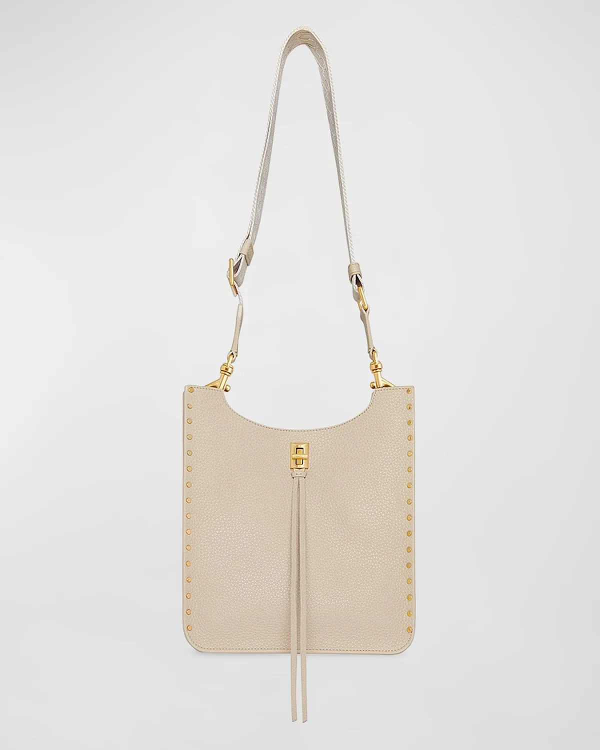 Darren Feed Medium Studded Leather Shoulder Bag