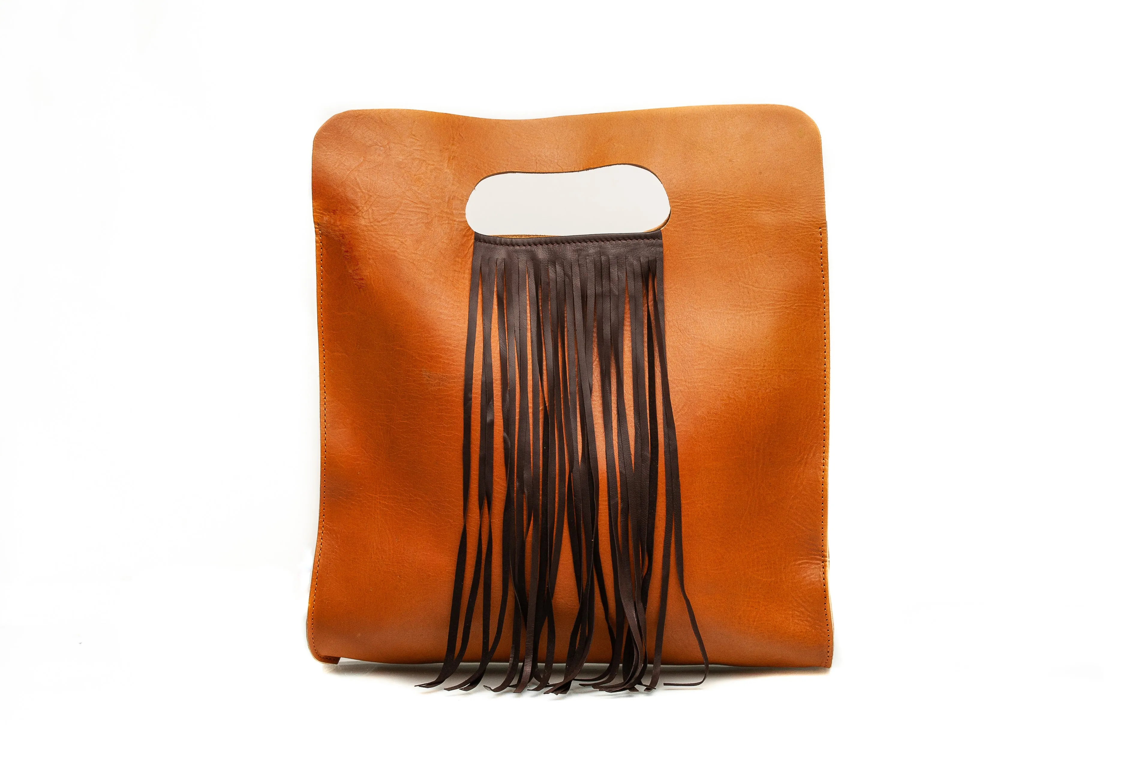 Ethiopian Leather Handbag with Fringe