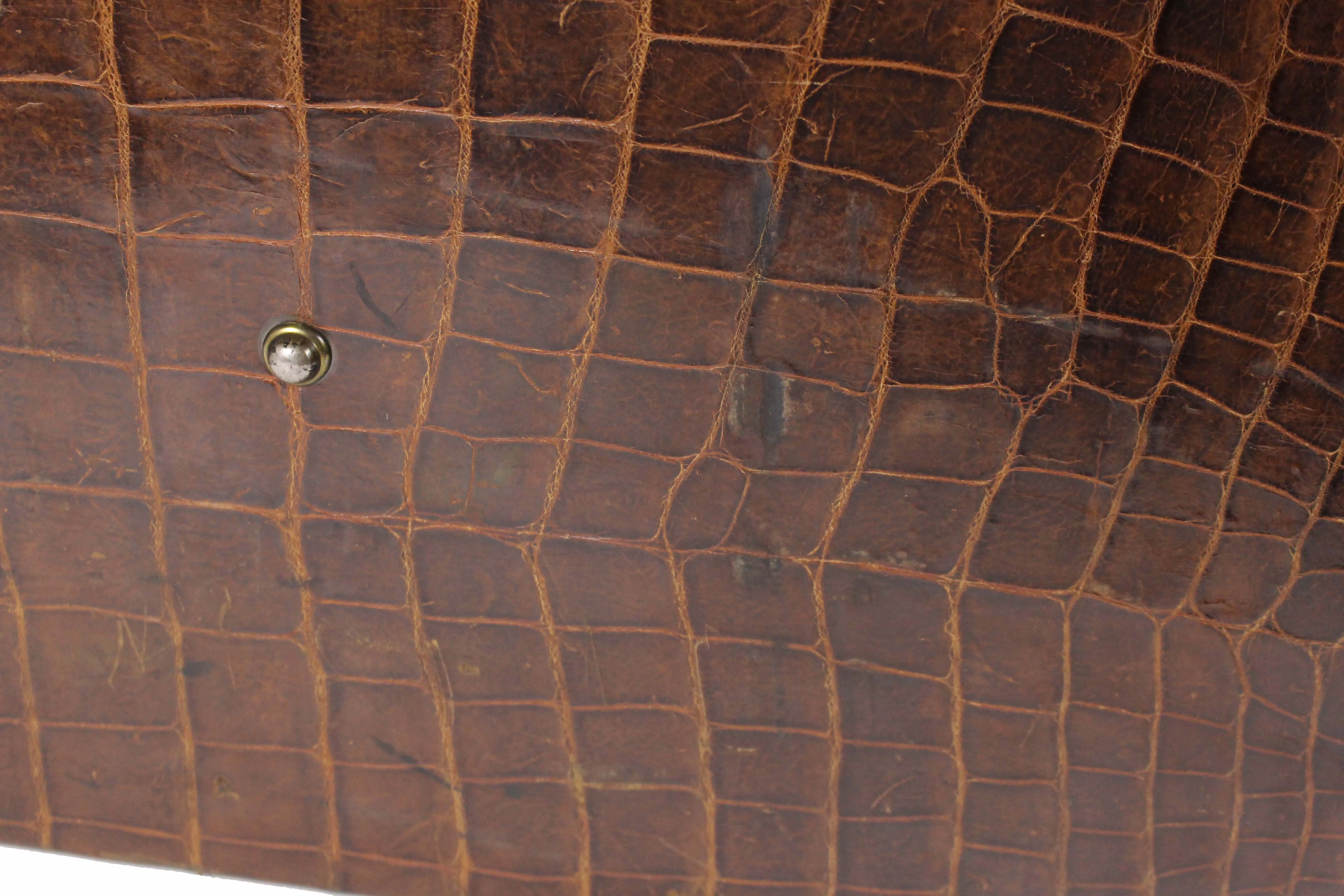 F. ROICH brown crocodile skin suitcase