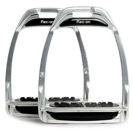 Flex-On Hunter Stirrups Inclined Ultra Grip SILVER/SILVER/BLACK