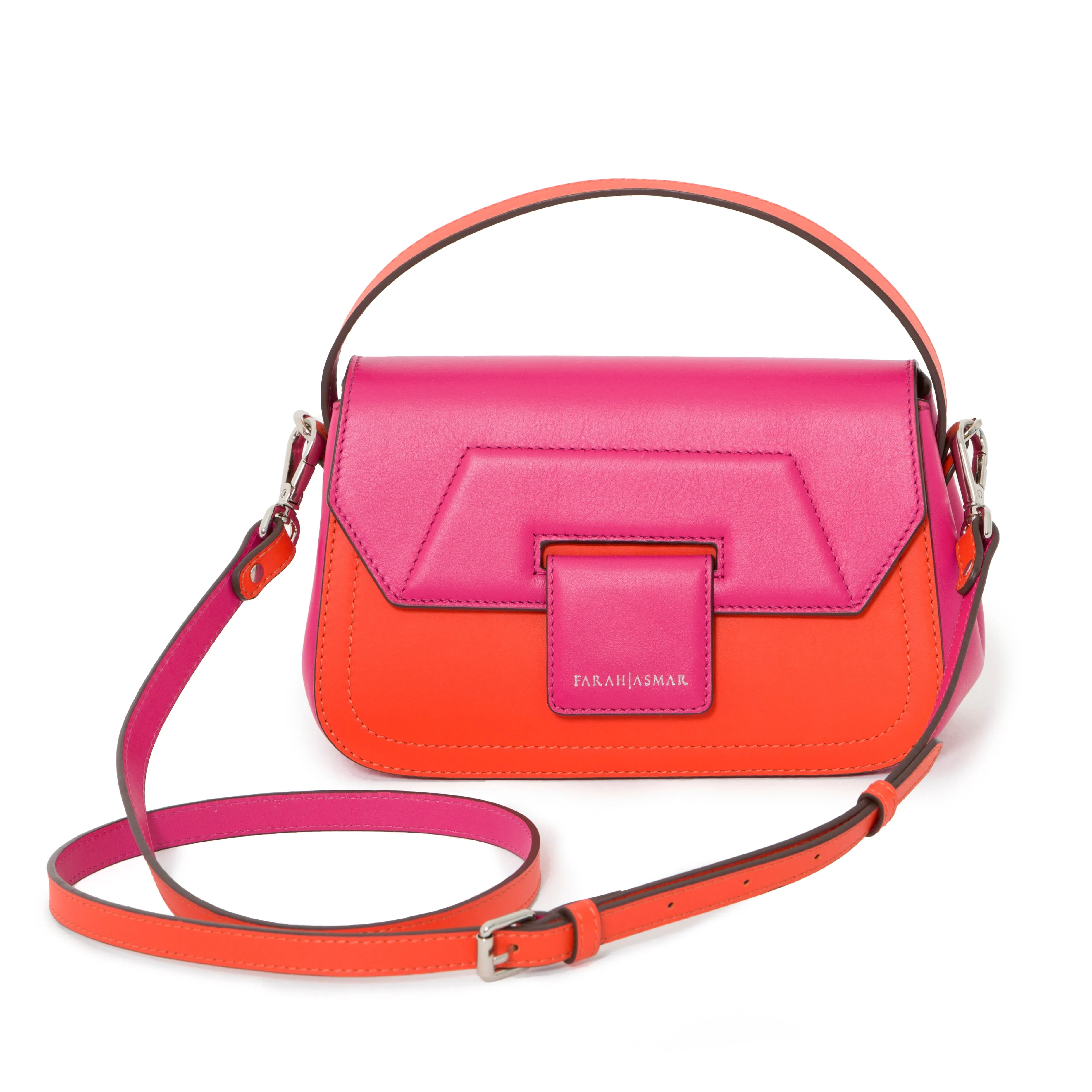 Fuchsia and Orange Mira Shoulder Bag