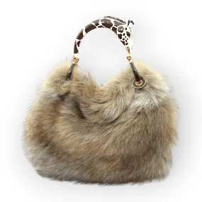 GIRAFFE  SMALL HANDBAG  IN HIGHT QUALITY FAUX FUR