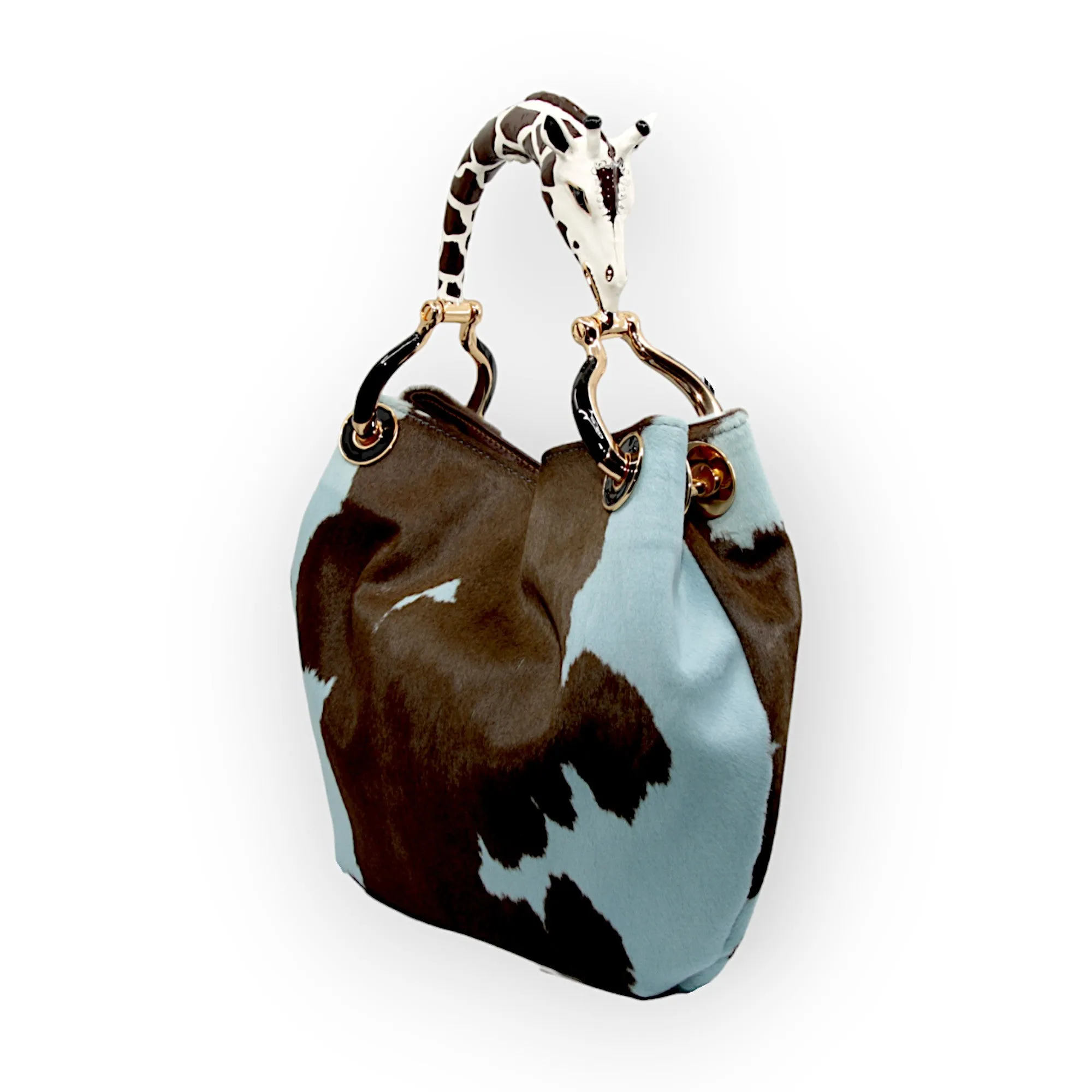 GIRAFFE  SMALL HANDBAG IN PONY-EFFECT LEATHER