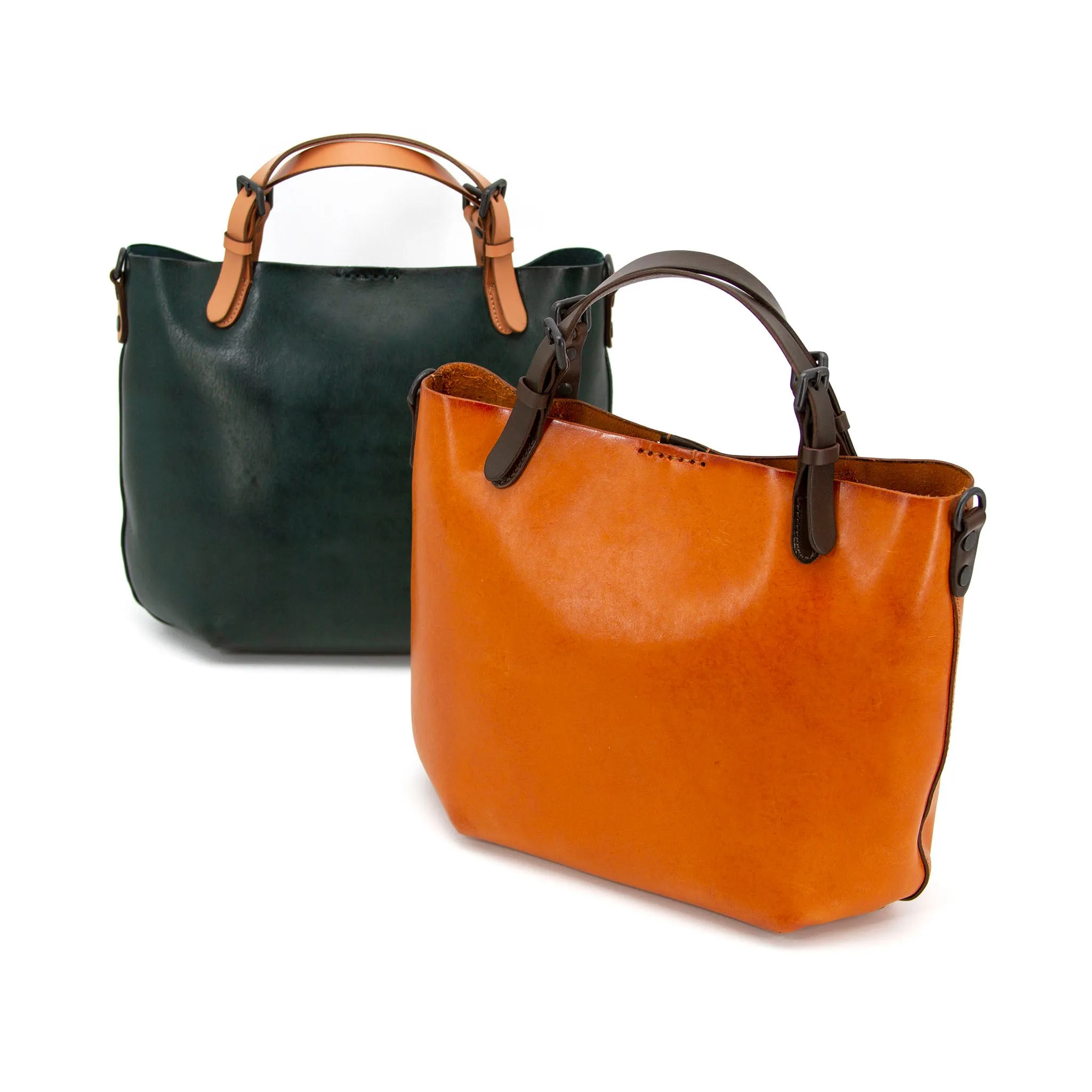 High Quality Vegetable-Tanned Leather Handmade Tote Bag-i7bags