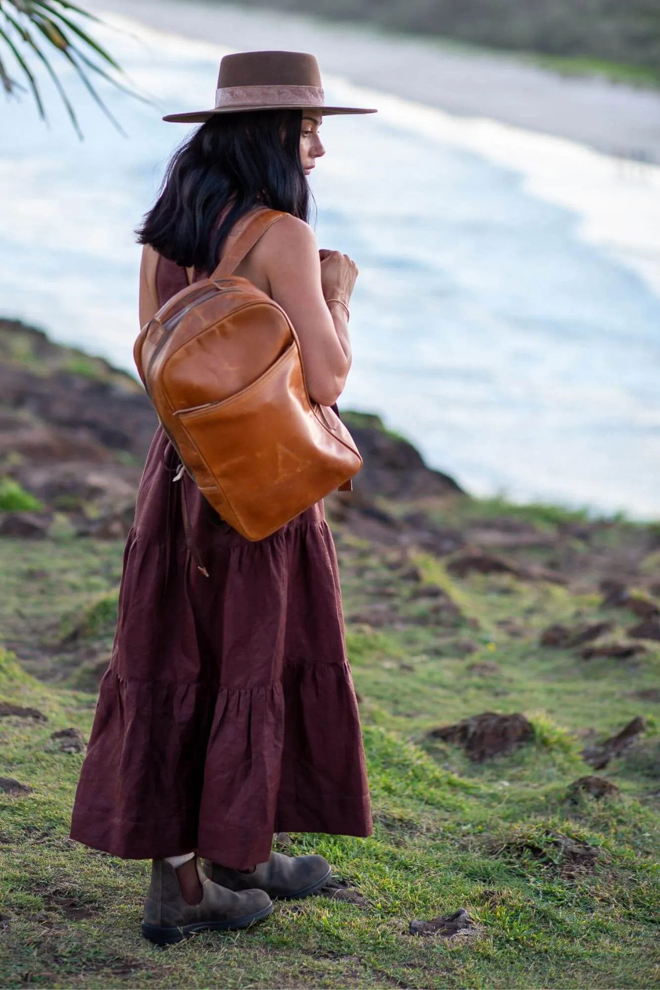 Hunter Leather Tan Backpack