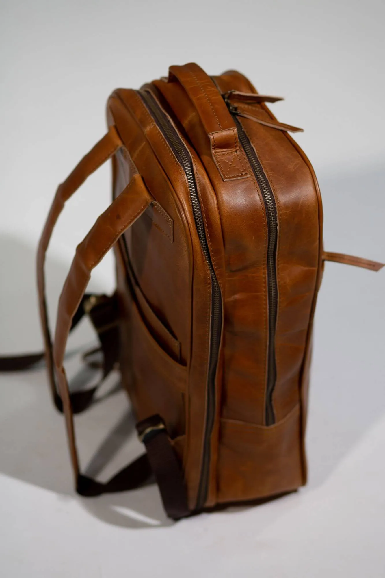 Hunter Leather Tan Backpack