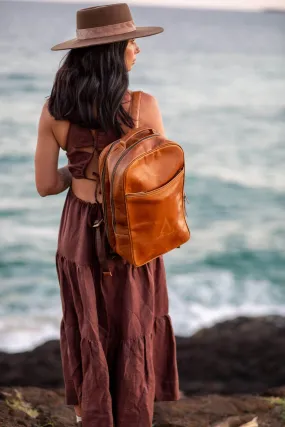 Hunter Leather Tan Backpack