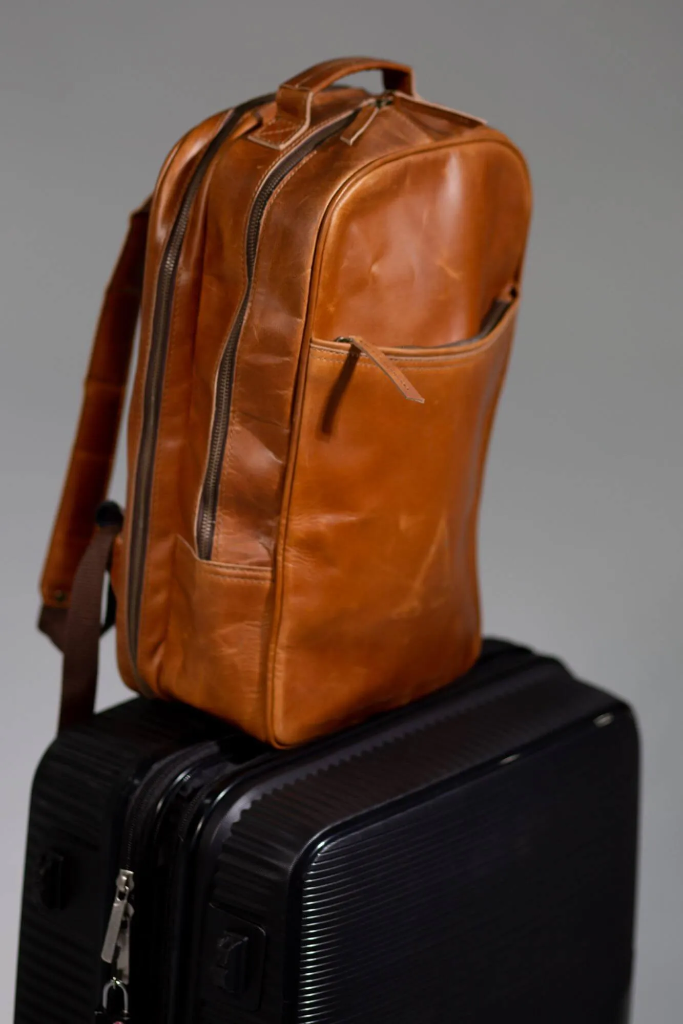 Hunter Leather Tan Backpack