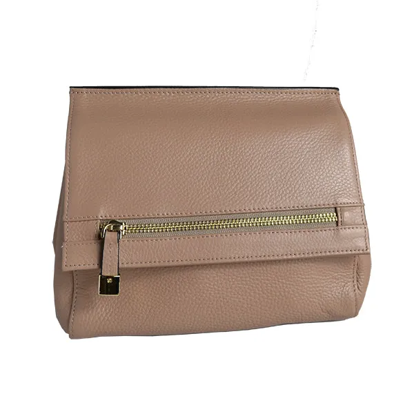 Hunters Hill | Nude Genuine Leather Crossbody Shoulder Bag Clearance