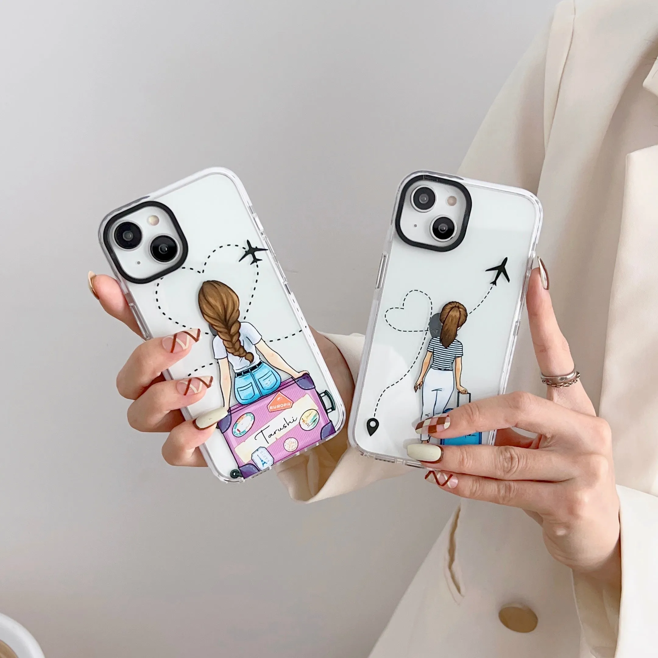 iPhone Impact Proof Customised Silicon Case ( Travelling Girl )