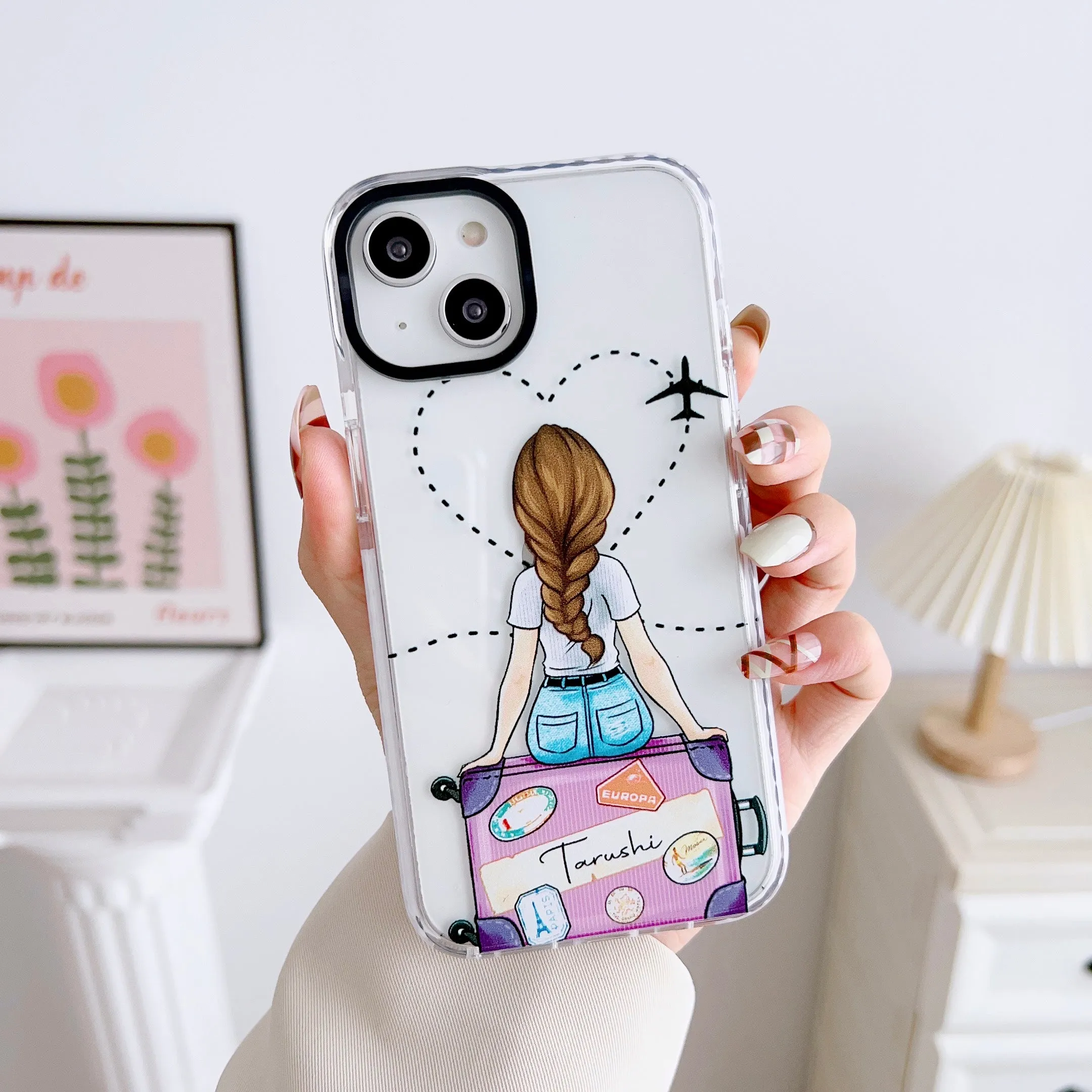 iPhone Impact Proof Customised Silicon Case ( Travelling Girl )