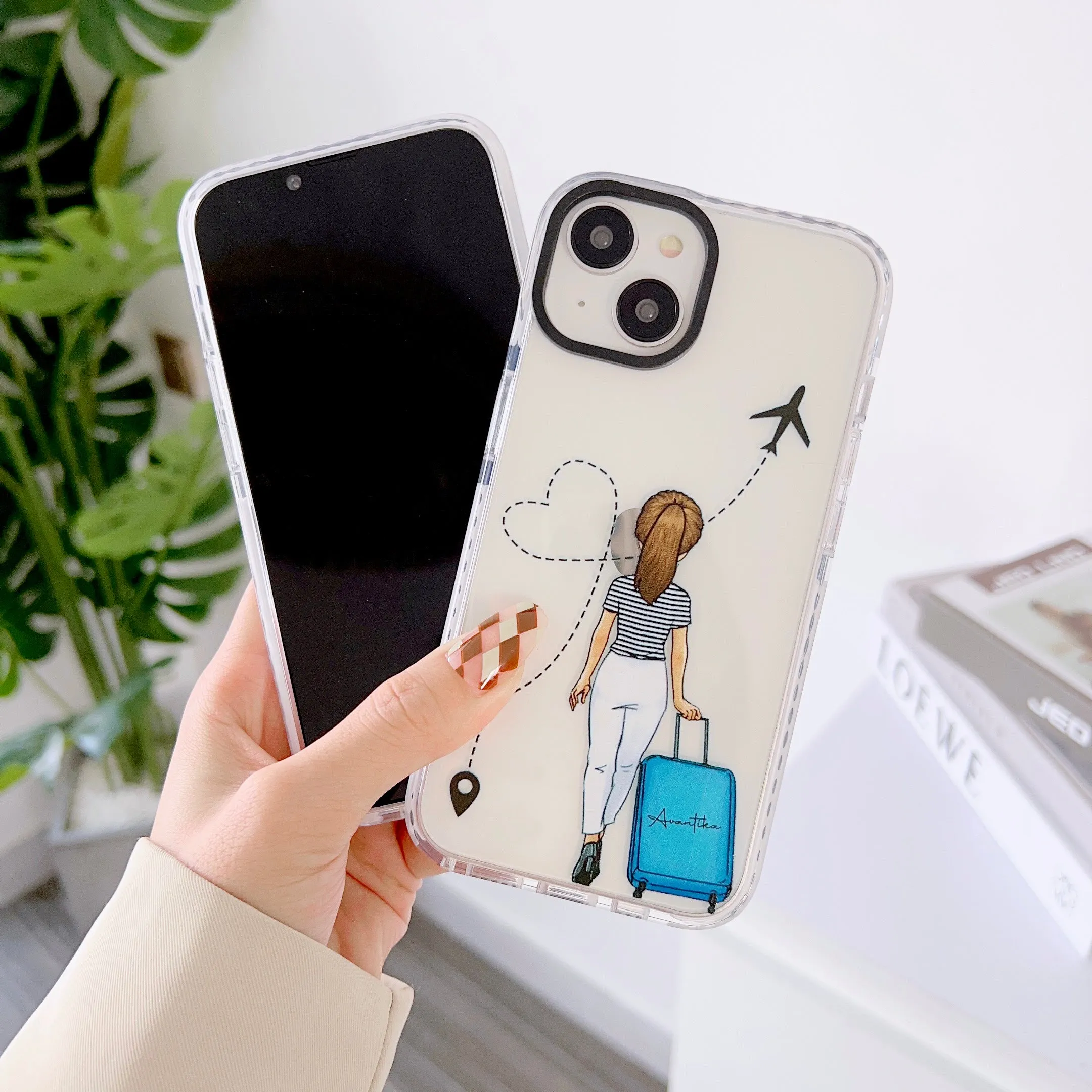 iPhone Impact Proof Customised Silicon Case ( Travelling Girl )