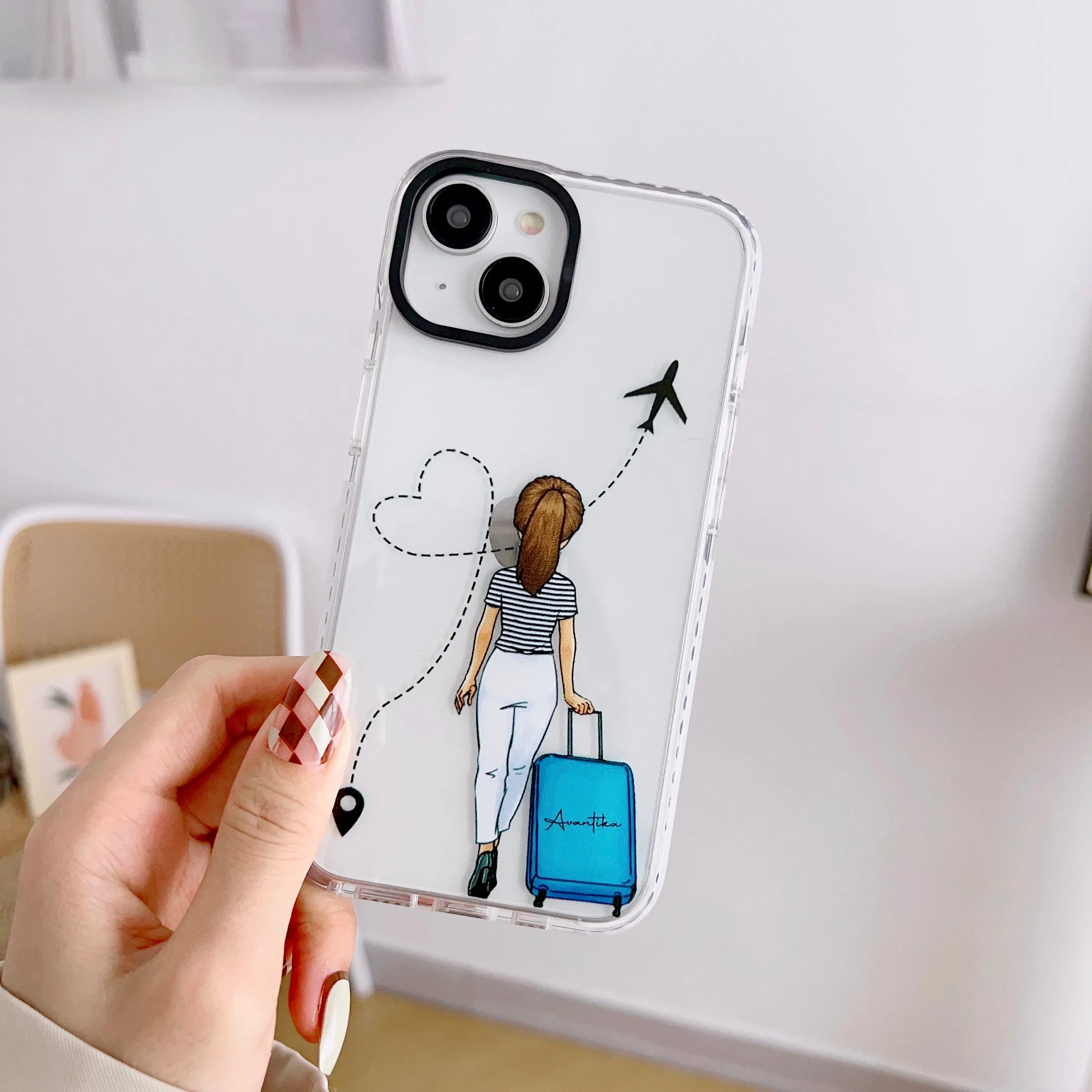 iPhone Impact Proof Customised Silicon Case ( Travelling Girl )