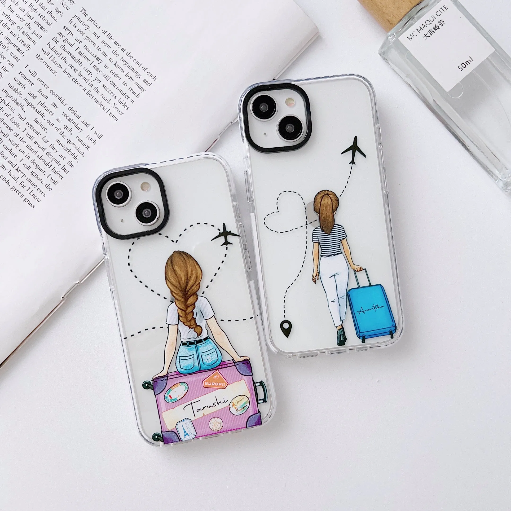 iPhone Impact Proof Customised Silicon Case ( Travelling Girl )