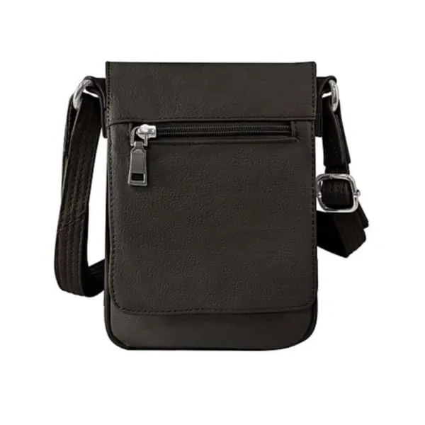 Large Classic Flap Over Leather Concealed Carry Crossbody