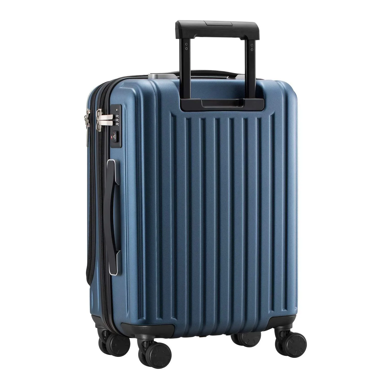 LEVEL8 Luggage Hardside Suitcase PC ABS Spinner Built-in TSA Lock, Carry on 20" (Blue)