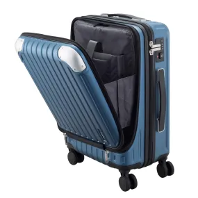 LEVEL8 Luggage Hardside Suitcase PC ABS Spinner Built-in TSA Lock, Carry on 20" (Blue)