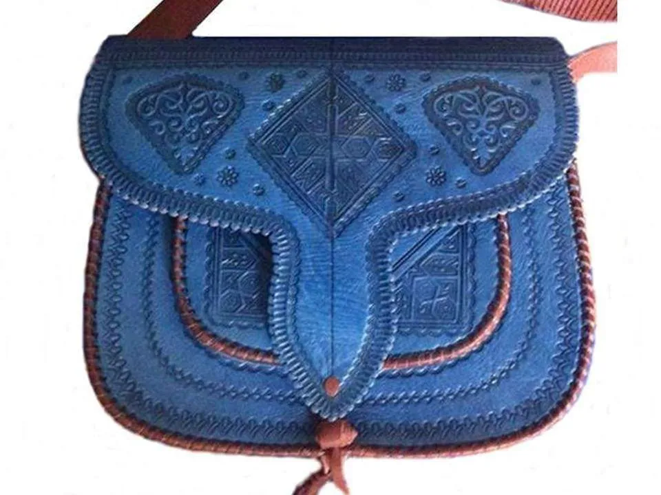 LSSAN Handbag - Large size - Blue Turquoise - Square