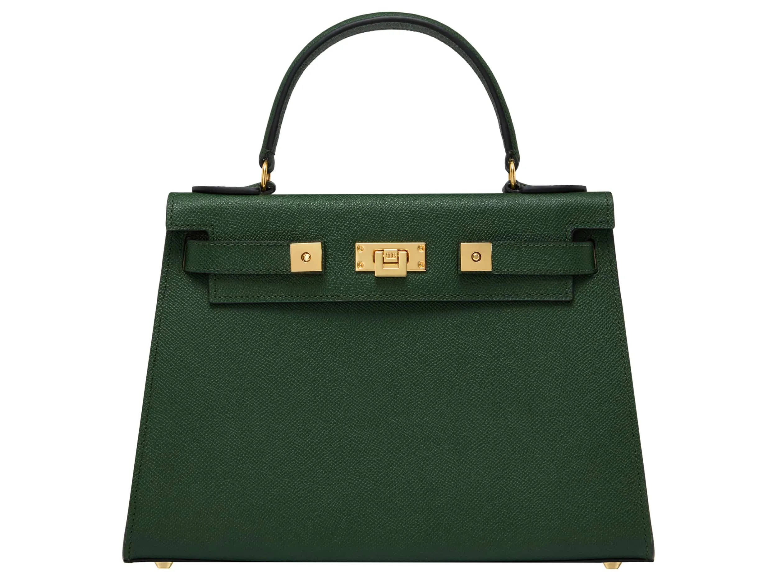 Maya Large Dolomite Pebble Print Calf Leather Handbag - Dark Green