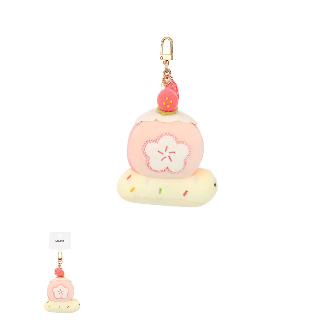 MINISO Yummy Yummy Series Plush Bag Charm (Wowo Strawberry Roll)