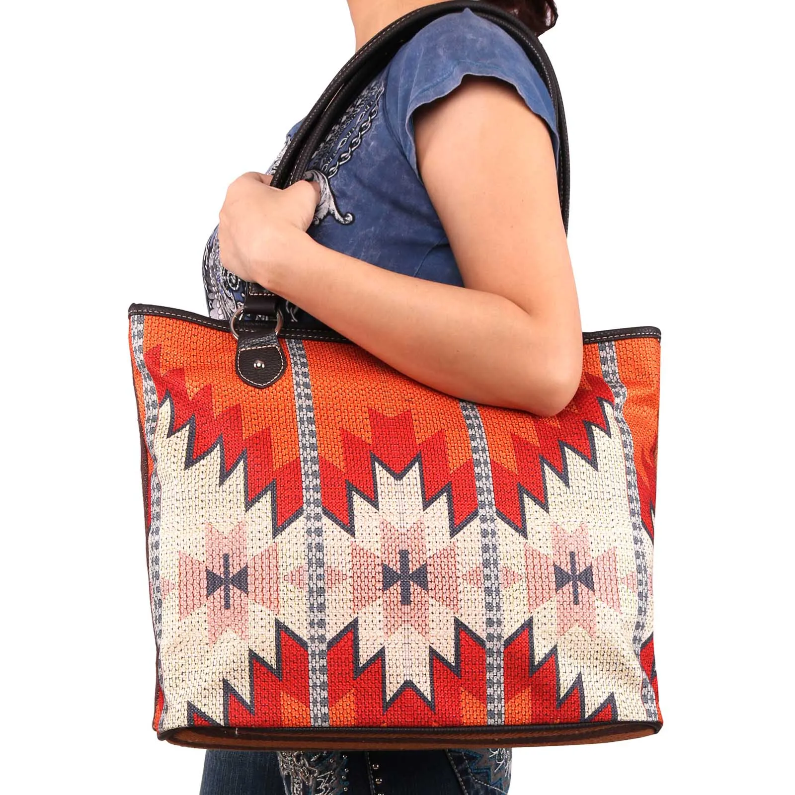 Montana West Aztec Canvas Tote Bag