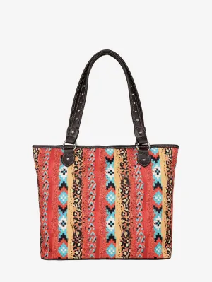 Montana West Aztec Print Canvas Tote Bag