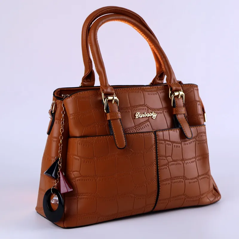 Multi Pocket Ladies Large Leather Handbag