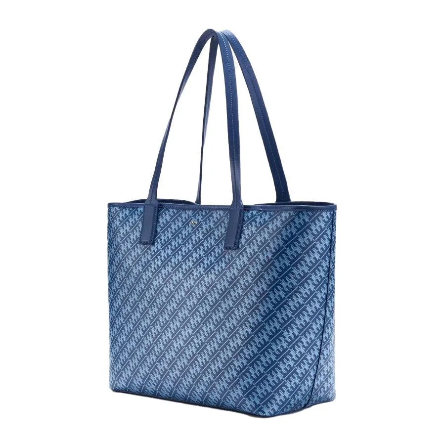 Navy Blue FEI Monogram Tote Shoulder Bag