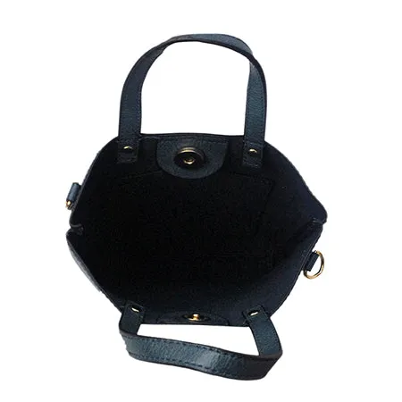 Navy Faux Leather NGIL Bucket Handbag