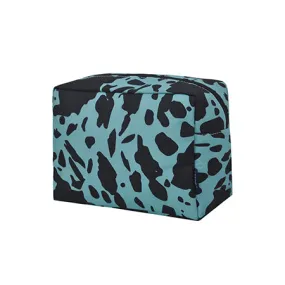 Neon Cow Turquoise NGIL Large Cosmetic Travel Pouch