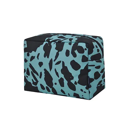 Neon Cow Turquoise NGIL Large Cosmetic Travel Pouch