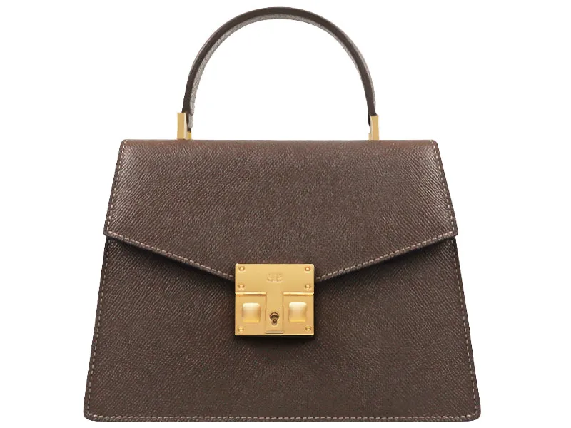 Odette Mini Dolomite Pebble Print Calf Leather Handbag - Taupe