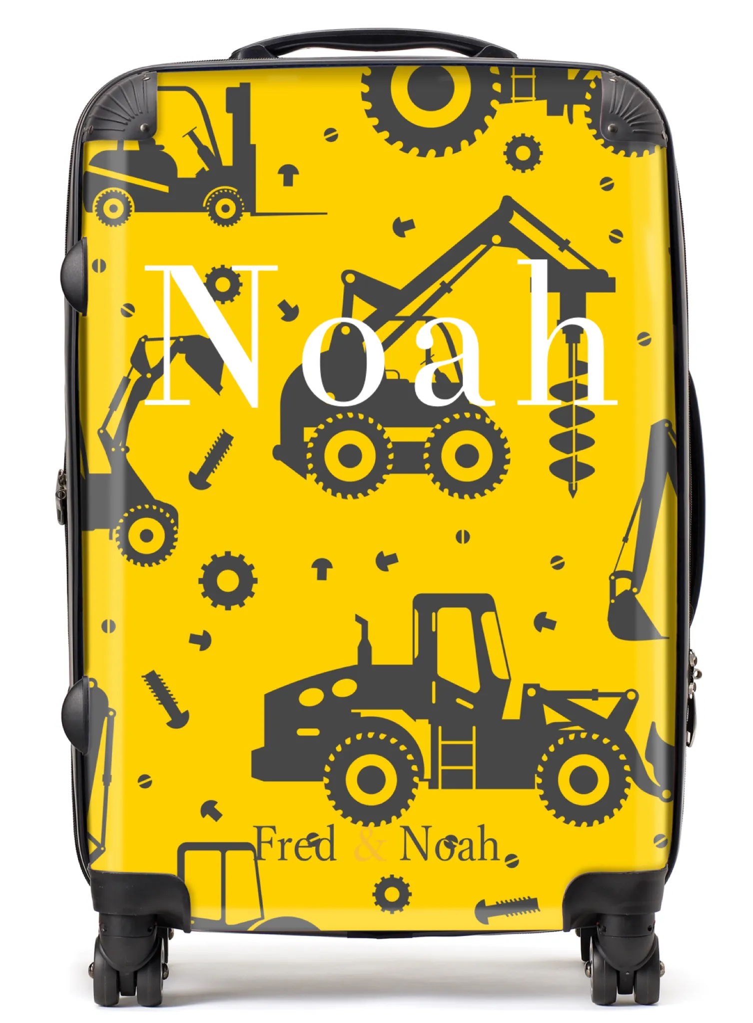 Personalised Digger print Suitcase