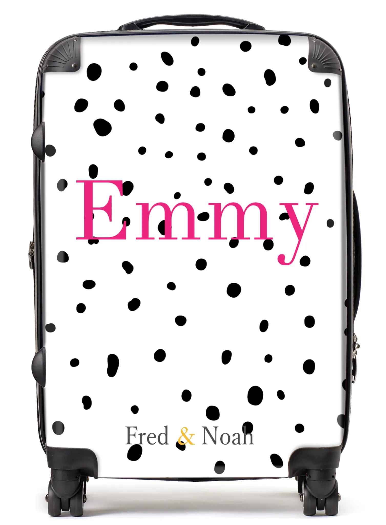 Personalised Mono Polka dot Suitcase