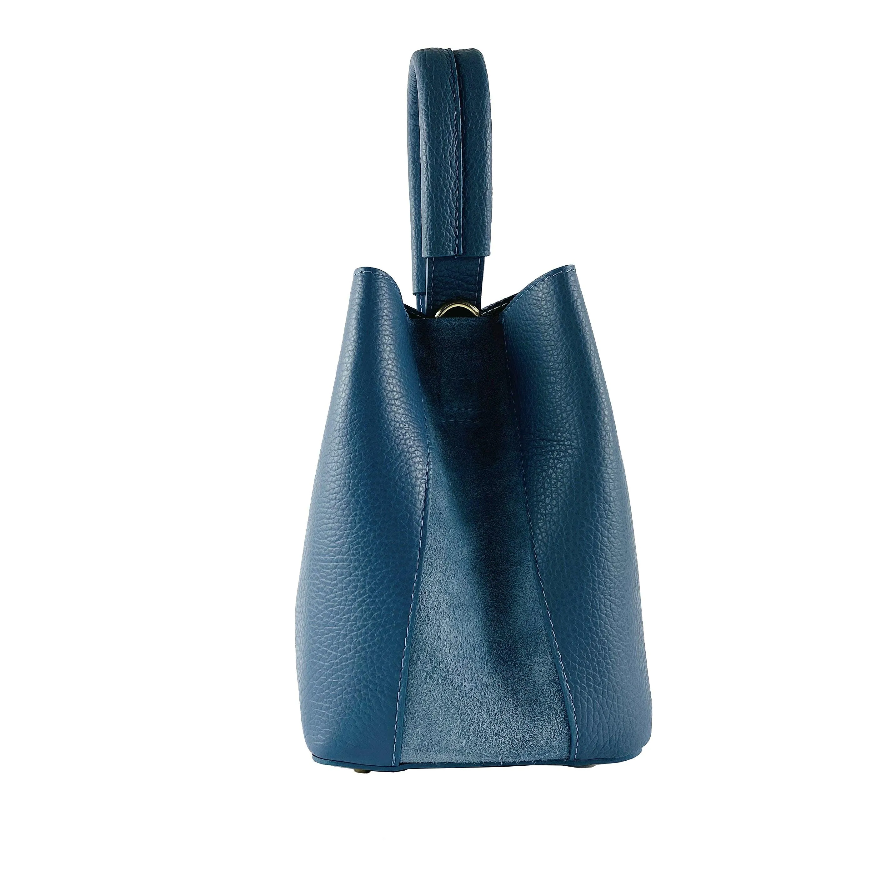 RB1006P | Women's Bucket Bag with Shoulder Bag in Genuine Leather | 16 x 14 x 21 cm