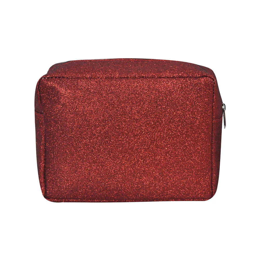 Red Glitter NGIL Large Cosmetic Travel Pouch