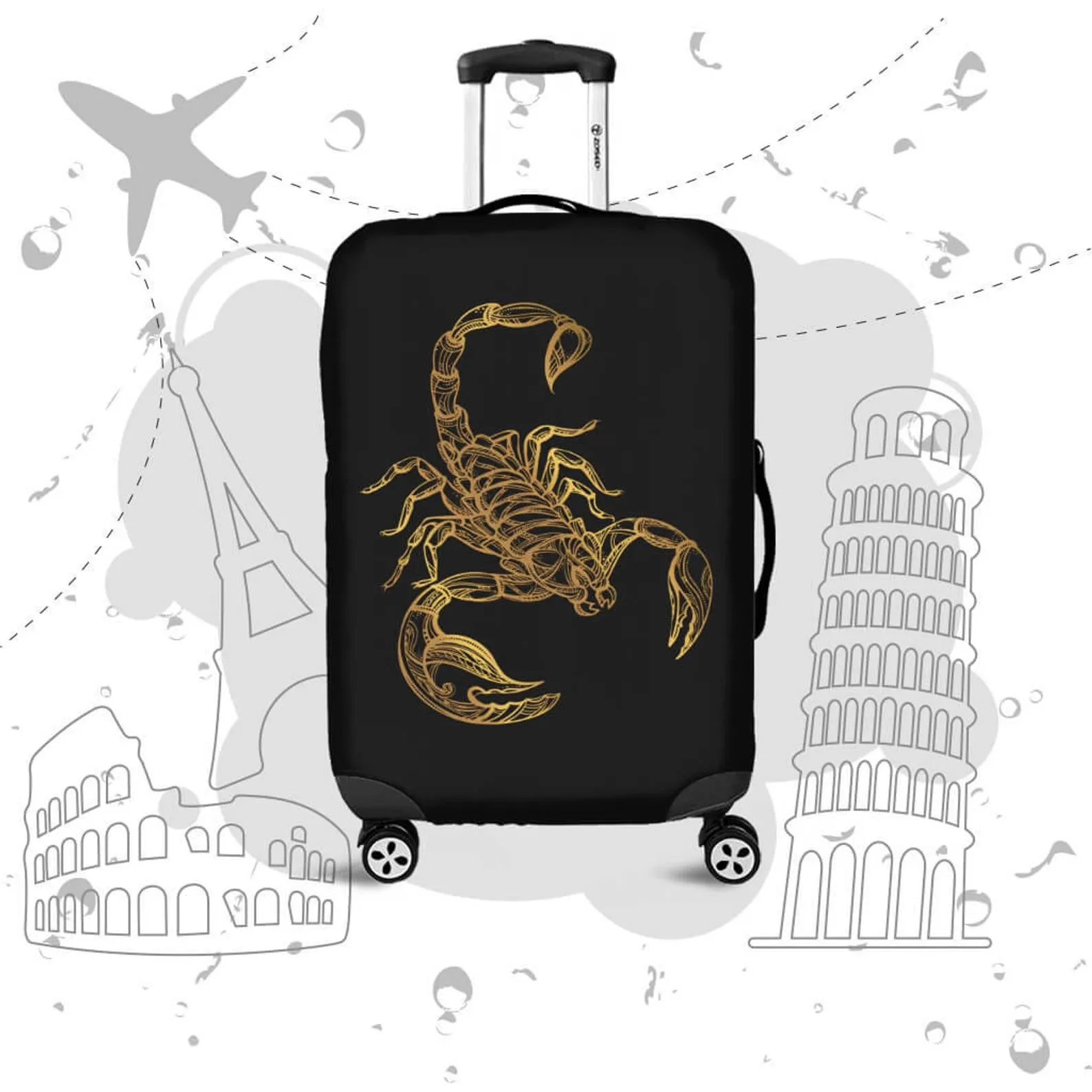 Scorpio Luggage Suitcase Cover, Scorpion Gift Item, Luggage Protector, Custom Luggage Wrap, Scorpion Fabric Luggage Cover Decor