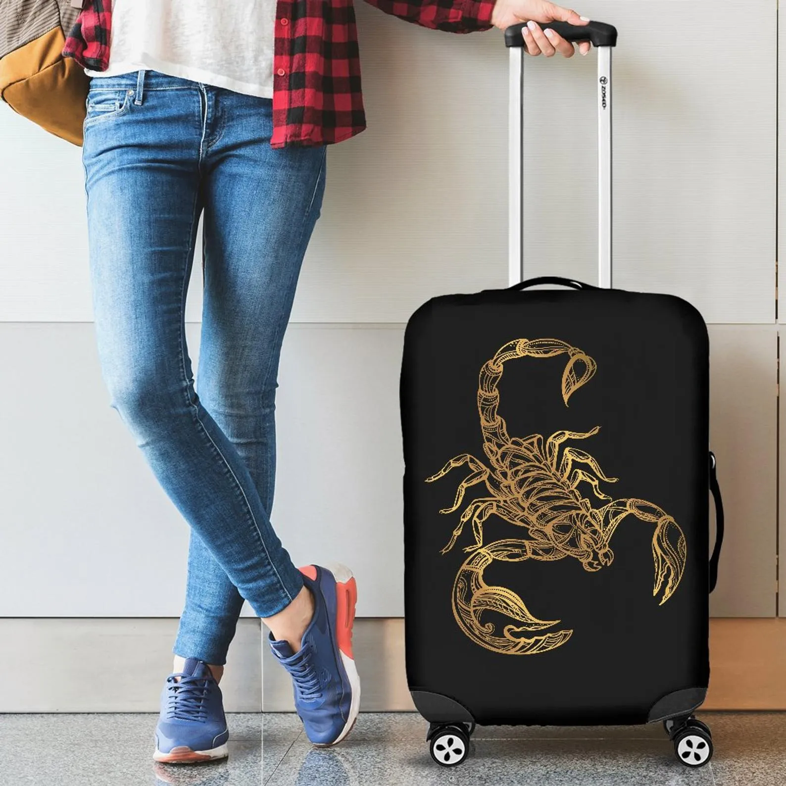 Scorpio Luggage Suitcase Cover, Scorpion Gift Item, Luggage Protector, Custom Luggage Wrap, Scorpion Fabric Luggage Cover Decor