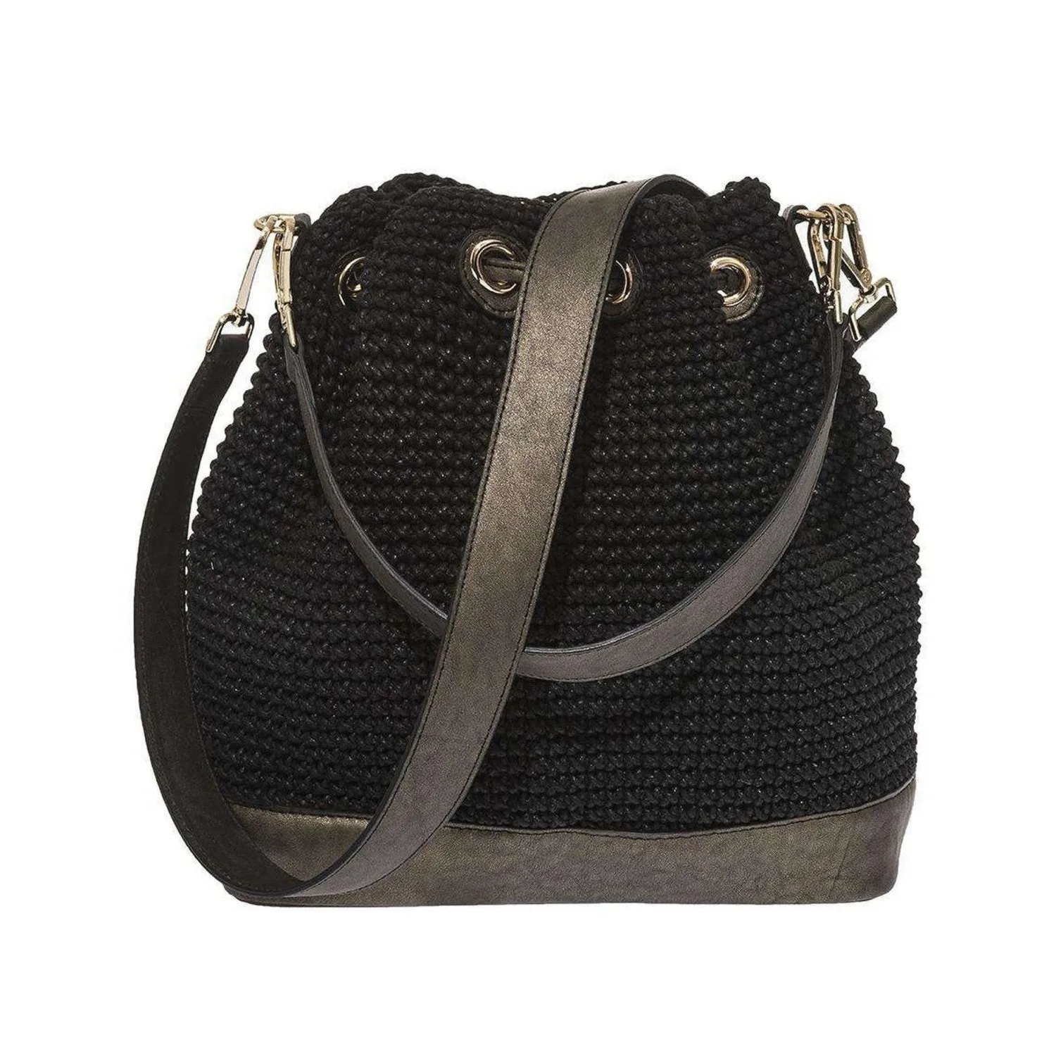 Shoulder Bag / Handbag Handmade Waxed Rope with Leather Straps