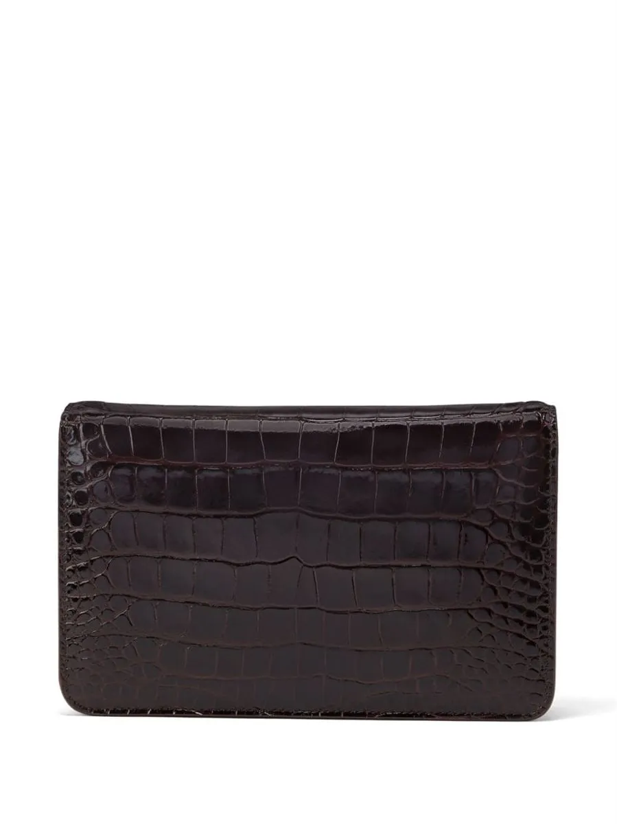 SMALL WHITNEY CROCODILE-EMBOSSED SHOULDER BAG