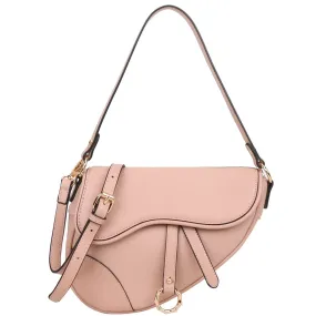 Smooth Shaped Shoulder Crossbody Bag - Pink