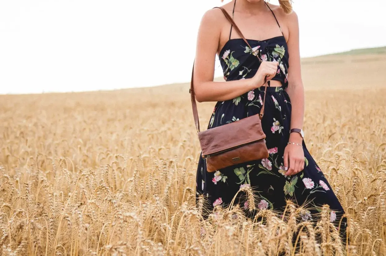 Tan Leather Goods - Nina Leather Sling Bag | Pecan