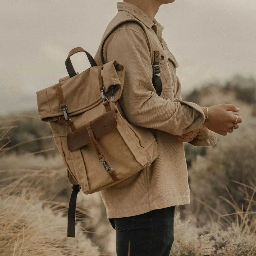 Tay - Canvas Rolltop Backpack