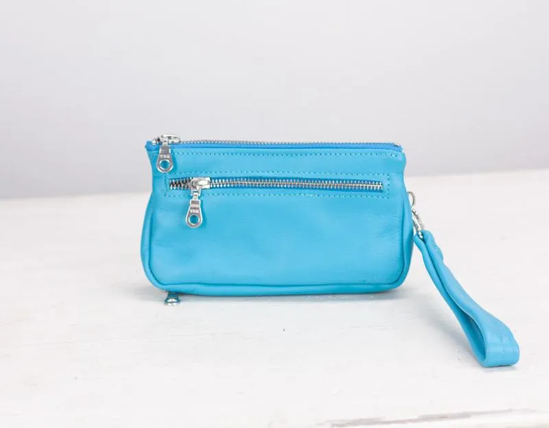 Thalia wallet - Light blue leather