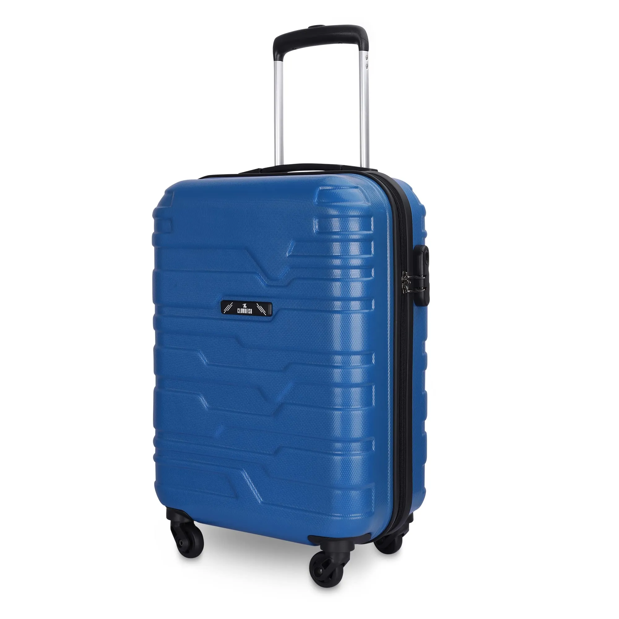 THE CLOWNFISH ABS Arsenio Series Luggage Abs Hard Case Suitcase Four Wheel 4 Spinner Wheels Trolley Bag -Royal Blue (55 Cm, 22 Inch), Small