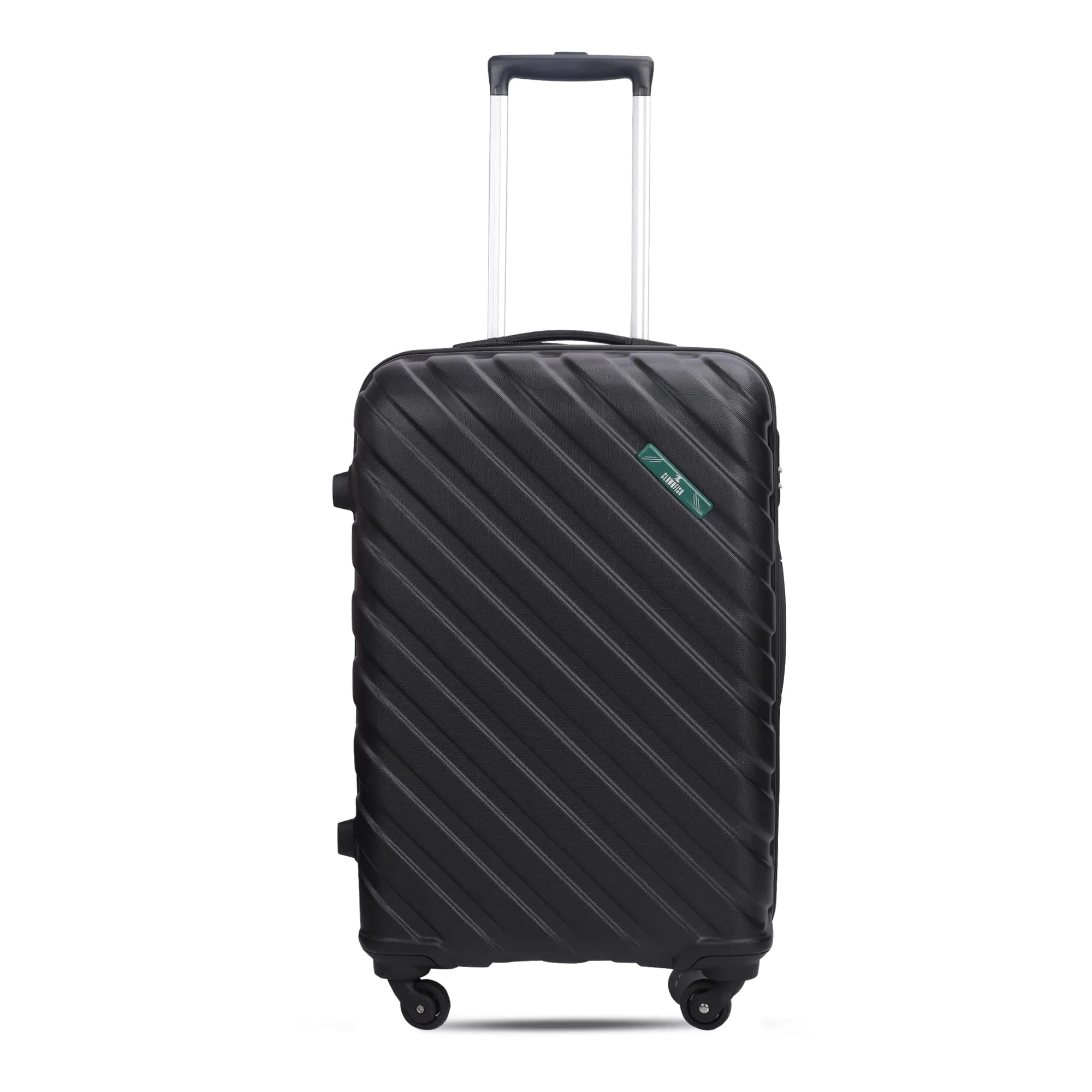 THE CLOWNFISH Armstrong Luggage Abs Hard Case Suitcase Four Spinner Wheels Trolley Bag- Black (Medium Size, 65 Cm- 24 Inch)