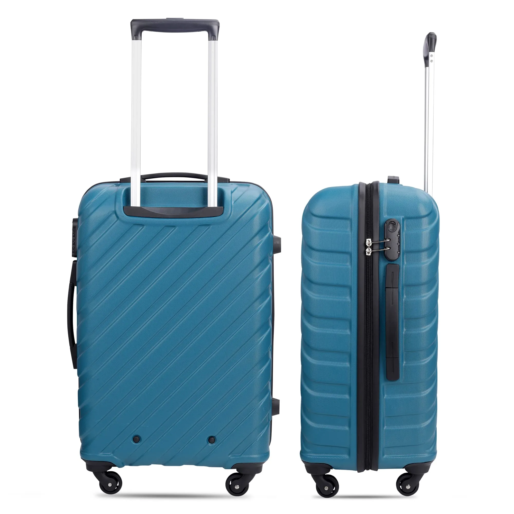 THE CLOWNFISH Armstrong Luggage ABS Hard Case Suitcase Four Wheel Trolley Bag- Teal (Small size,54 cm-20 inch)