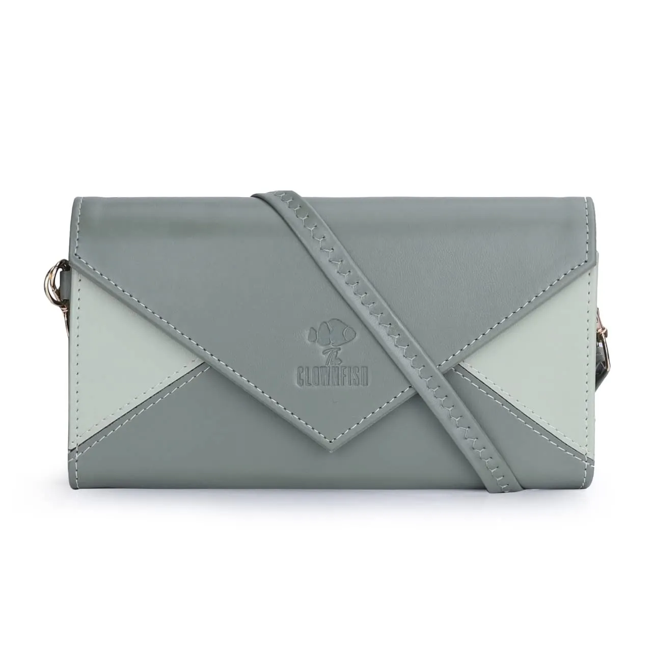 THE CLOWNFISH Asmi Collection Women Wallet Purse Sling Bag With Shoulder Belt (Olive Green)