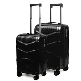 THE CLOWNFISH Ballard Series Luggage ABS & Polycarbonate Exterior Suitcase Eight Wheel Trolley Bag with TSA Lock- Black (Medium size, 65 cm-26 inch)