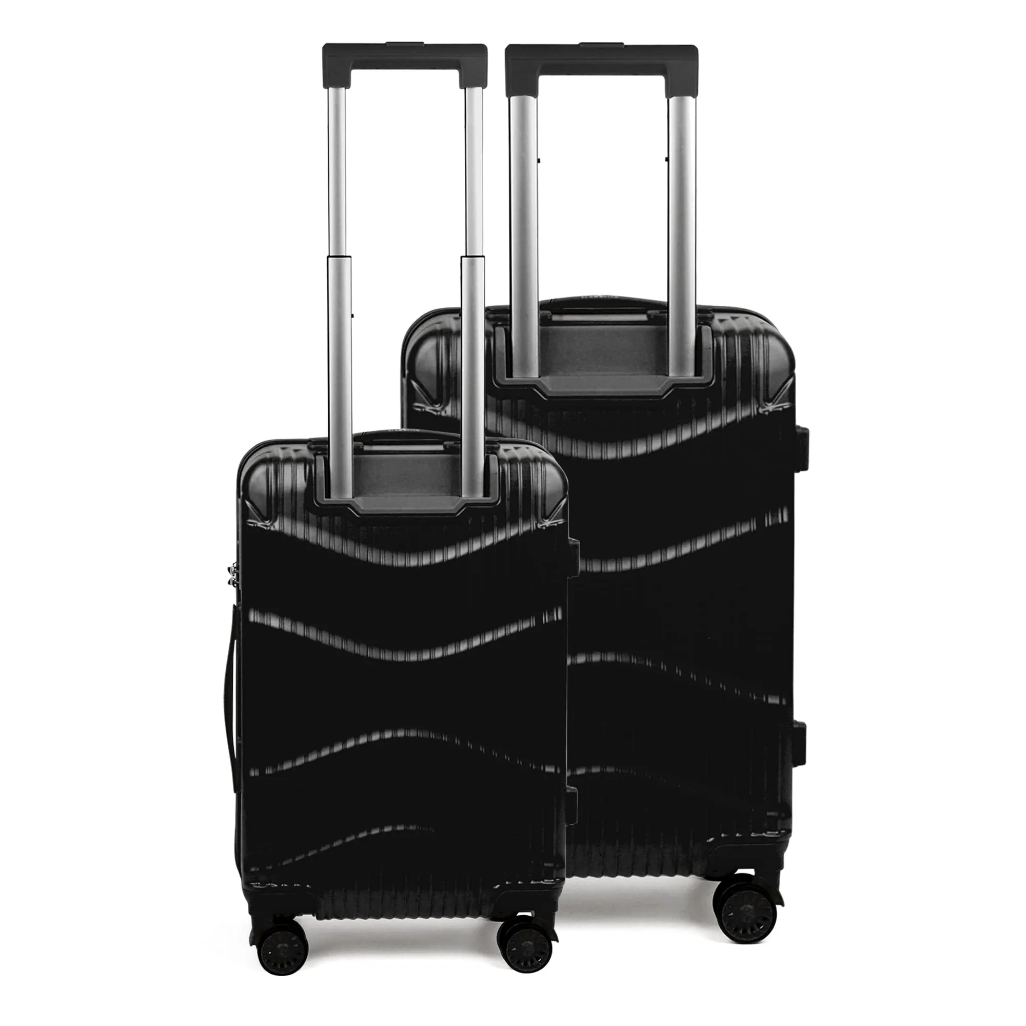 THE CLOWNFISH Ballard Series Luggage ABS & Polycarbonate Exterior Suitcase Eight Wheel Trolley Bag with TSA Lock- Black (Small size, 55 cm-22 inch)